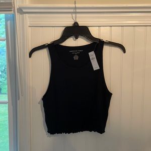 AE, Black Ripped High Neck Crop Top